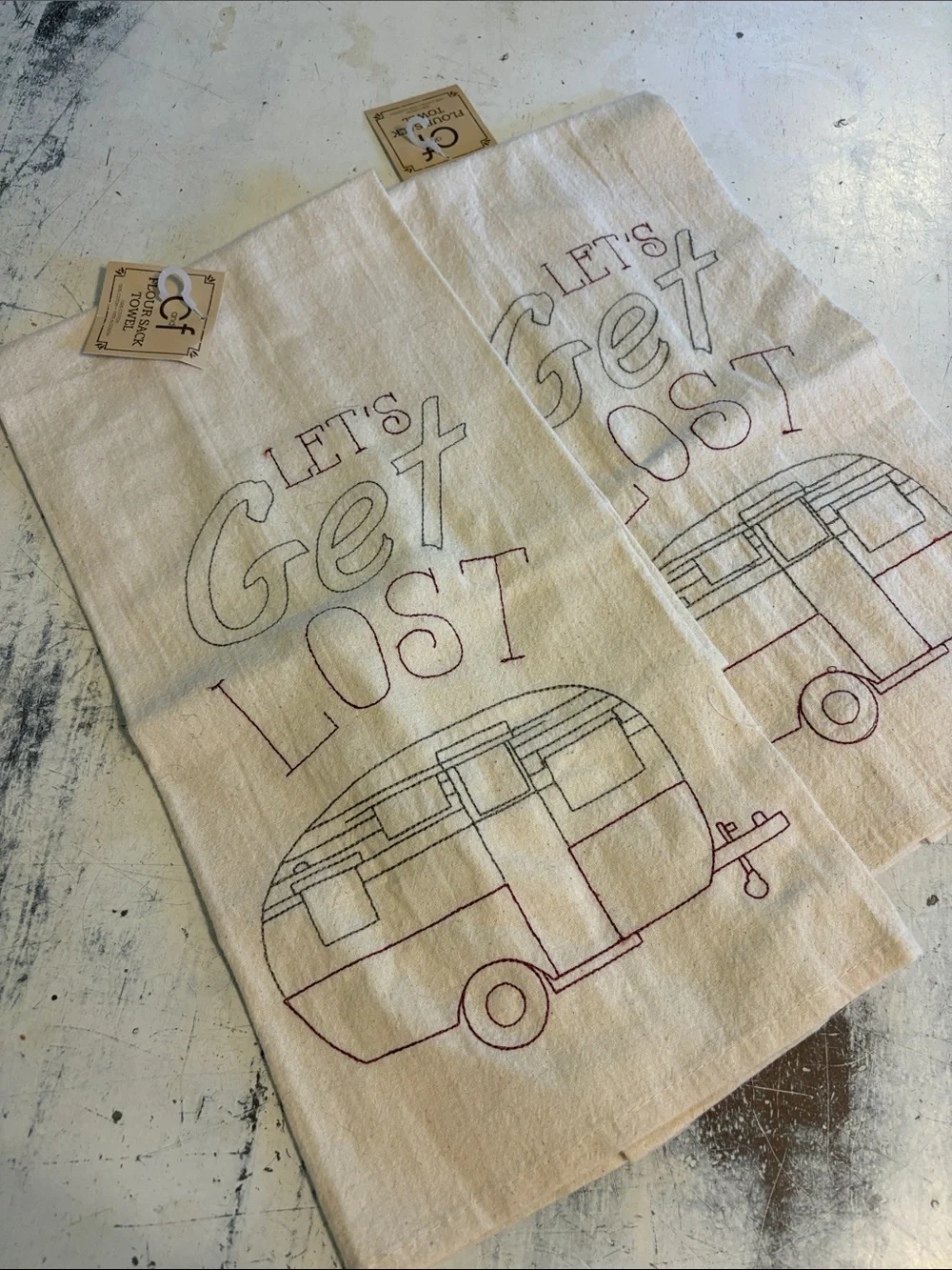 NWT set of 2 Embroidered Tea Towels